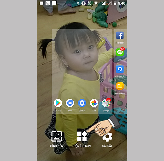 Chọn tiện ích con